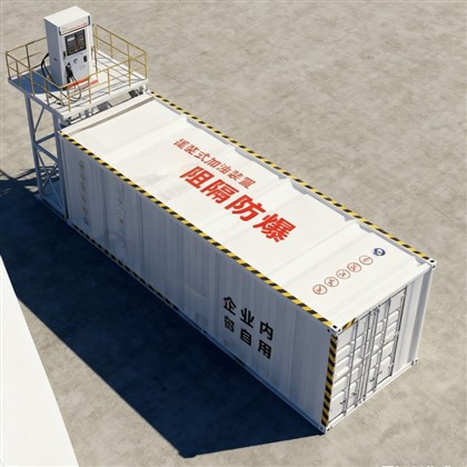 ٹرک نے فیول اسٹیشن لگایا